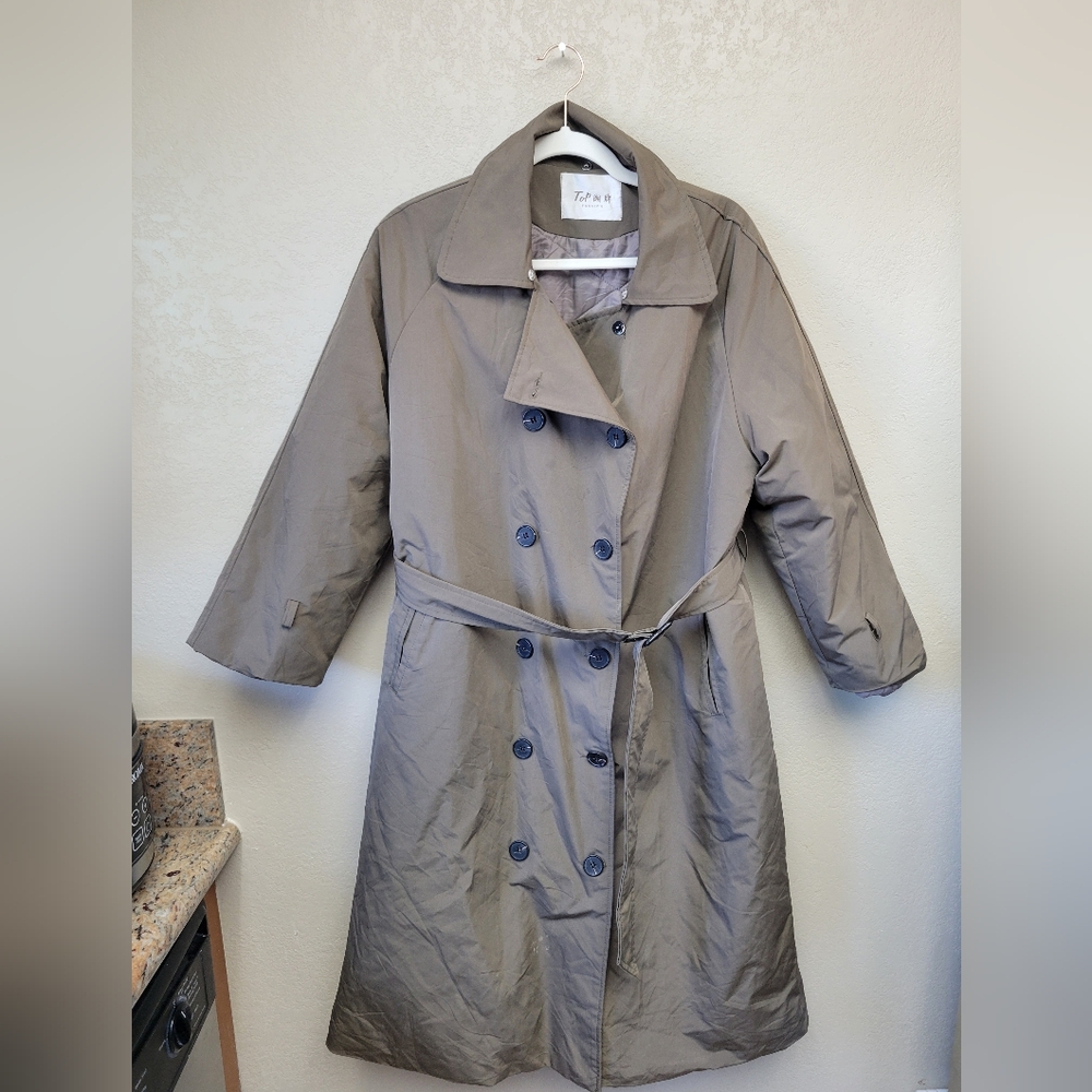 Torrid Taupe Double-Breasted Trench Coat. Fashion Trench Coat! For Male Or Femal